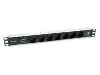 Equip 19 Steckdosenleiste CEE77 90->7xSchuko2xUSBA Alu.