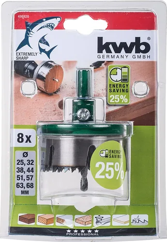 kwb Lochsägen-Set 25-68 mm 8-teilig - Zubehörtyp: Lochsäge - Set: Nein
