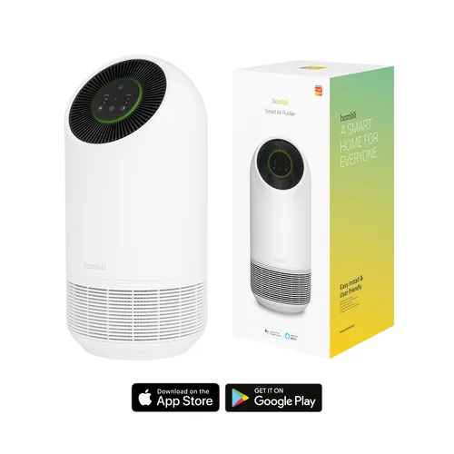 hombli Luftreiniger Smart Air Purifier 25 m² - Typ: Luftreiniger - Geräuschentwicklung in Betrieb: 30 dBA - Filtertyp: Aktivkohlefilter - HEPA-Filter - Vorfilter - Duftstoffbehälter: Nein - Display vorhanden: Nein - Hygrostat: Nein