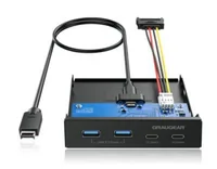 GRAUGEAR Multi Frontblende 4-Fach USB-HUB, 2x USB-C,2x USB-A retail