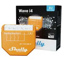 Shelly Funk-Tasterschnittstelle Qubino Wave i4 4-fach - Detailfarbe: Orange - Protokoll: Z-Wave - Produkttyp: Schnittstellen und IO-Module - Systemkommunikation: Wireless - System-Kompatibilität: Google Assistant - Amazon Alexa