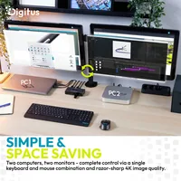 Digitus DS-12856 commutateur écran, clavier et souris Gris