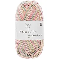 Rico Design Wolle Baby Cotton Soft Print 50 g, Petrol; Rosa - Packungsgrösse: 1 Stück - Länge: 125 m - Material: Polyacryl - Baumwolle - Detailfarbe: Rosa - Petrol - Waschbar bei: 30 °C - Nadelstärke: 3.5 mm - 4 mm