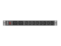 LANBERG POWER STRIP PDU RACK (1U, 16A,2XC19,8XC13)