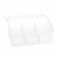 relaxdays Teebeutel-Box Transparent - Detailfarbe: Transparent - Anzahl Fächer: 6 × - Teeform: Teebeutel - Material: Kunststoff