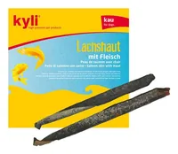 kyli Kausnack Lachshaut mit Fleisch 50 cm 2 Stück - Tierbedürfnis: Zahnpflege & Atem - Packungsgrösse: 2 Stück - Produkttyp: Ergänzungsfutter - Fleischsorte: Lachs - Tierart: Hund