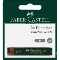 Faber-Castell Schreibmine Feinmine Super Polymer 0.5 mm, Schwarz - Art: Druckbleistift - Strichstärke: 0.5 mm - Härtegrad: B - Detailfarbe: Schwarz - Set: Nein