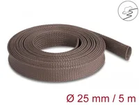 Delock Geflechtschlauch nagerfest, 5 m x 25 mm Braun - Detailfarbe: Braun - Breite: 25 mm - Länge: 5 m - Produkttyp: Kabelschlauch - Ausstattung Kabelmanagement: Zuschneidbar - Wiederverwendbar - Elastisch - Verpackungseinheit: 1 Stück