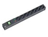 BACHMANN 48,26cm 19Zoll Steckdosenleiste 7-fach mit US mit Schalter schwarz