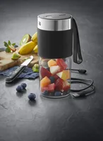 WMF KITCHENminis 0416700011 0,3 L Sbattitore con base 50 W Nero, Acciaio inox, Trasparente