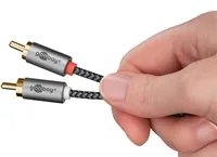Goobay 65295 audio cable 5 m 2 x RCA Schwarz, Silber