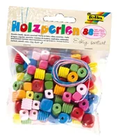 Folia Holzperlen Eckig, Mehrfarbig - Packungsgrösse: 88 Stück - Durchmesser: 0 mm - Detailfarbe: Mehrfarbig - Perlenart: Holzperlen