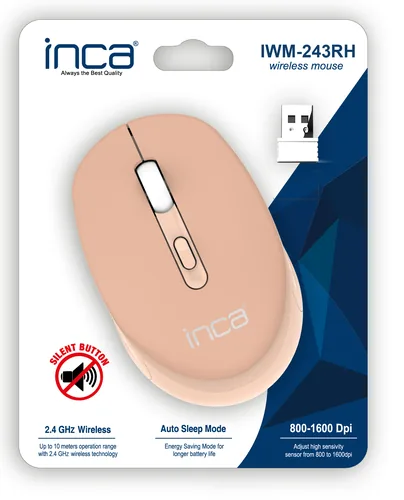 INCA Maus IWM-243RH 1600 DPI,CANDY DESIGN Creme, 2,4GHz