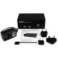 StarTech.com 2 Port Dual DisplayPort USB KVM Switch mit Audio - DisplayPort Desktop KVM Umschalter mit USB Hub - 4xUSB Buchse 2xDP Buchse - K
