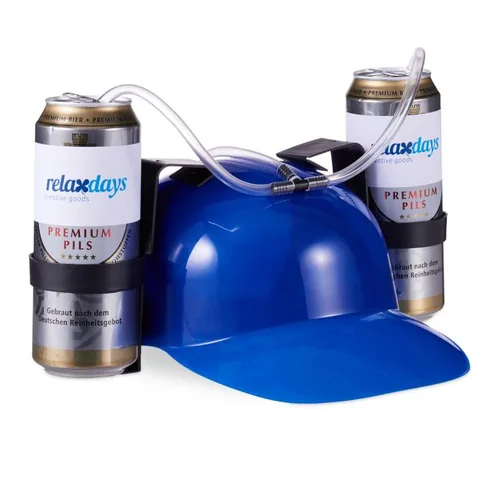 relaxdays Partyaccessoire Trinkhelm 13 x 32 cm, Blau - Packungsgrösse: 1 Stück - Produkttyp: Partyaccessoire - Material: Kunststoff - Detailfarbe: Blau - Motto: Universal
