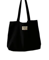 Esmée Tasche Lora Schwarz, 47 x 40 cm - Breite: 47 cm - Detailfarbe: Schwarz - Material: Leinen - Bio Baumwolle - Höhe: 40 cm - Länge: 70 cm