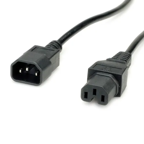 VALUE Netzkabel IEC320/C14 Stecker - C15 Buchse, H05RN-F, schwarz, 3 m