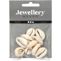 Creativ Company Perlen Muscheln, 20 mm, natur, 12 Stk. - Packungsgrösse: 12 Stück - Durchmesser: 20 mm - Detailfarbe: Nature - Perlenart: Muschelperlen
