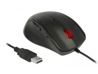 Delock Ergonomische Maus 12548 für Linkshänder - Maus-Typ: Ergonomisch - Maus Features: Umschaltbare DPI-Auflösung - Daumentaste - Scrollrad - Bedienungsseite: Linkshänder - Detailfarbe: Schwarz - Verbindungsart: Verkabelt - Schnittstelle: USB-A