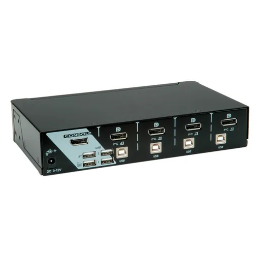 ROLINE DisplayPort USB 2.0 KVM Switch, 1 User - 4 PC