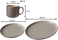 Ritzenhoff & Breker 403053 servizio da tavola 12 pz Porcellane dure Grigio talpa