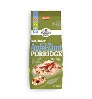 Bauck Mühle Hot Hafer Apfel-Zimt Porridge 400 g - Produkttyp: Getreide - Nährwertangabe pro: 100 g - Energiegehalt (in kj): 1549 KJ - Energiegehalt (in kcal): 367 Kcal - Fett: 5.9 g - Davon gesättigte Fettsäuren: 1.1 g