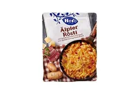 Hero Älpler Rösti 425 g - Produkttyp: Kartoffelgerichte - Nährwertangabe pro: 100 g - Energiegehalt (in kj): 624 KJ - Energiegehalt (in kcal): 149 Kcal - Fett: 8.2 g - Gesättigte Fettsäuren: 3 g
