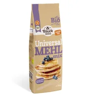 Bauck Mühle Mehlmix Universal 800 g - Nährwertangabe pro: 100 g - Energiegehalt (in kj): 1466 KJ - Energiegehalt (in kcal): 345 Kcal - Fett: 0.5 g - Produkttyp: Pancakes - Davon gesättigte Fettsäuren: 0.1 g
