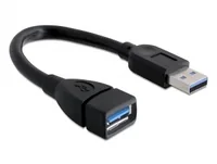 Delock USB 3.0-Verlängerungskabel  USB A - USB A 0.15 m - Kabeltyp: Verlängerungskabel - Detailfarbe: Schwarz - USB Standard: 3.0/3.1/3.2 Gen 1 (5 Gbps) - Länge: 0.15 m - USB Anschluss 2 (Endgerät): USB A - Geschlecht Anschluss 2 (Endgerät): Female (Buchs