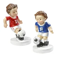 HobbyFun Mini-Figur Fussballer Rot/Weiss, 5 cm - Detailfarbe: Rot - Weiss - Material: Polyresin - Verpackungseinheit: 1 Stück - Motiv: Fussball - Anlass: Universal