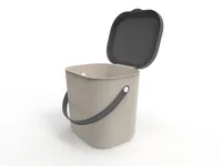 Rotho Recyclingbehälter Albula 6 l, Cappuccino - Material: Recycling Kunststoff - Fassungsvermögen: 6 l - Anzahl Behälter: 1 - Detailfarbe: Braun - Form: Rund