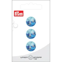 Prym Union Knopf Knöpfe Schiff 15 mm, 3 Stück, Marineblau - Detailfarbe: Marineblau