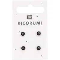 Rico Design Knopfaugen Braun-Schwarz 5 mm 4 Stück - Selbstklebend: Nein - Verpackungseinheit: 4 Stück - Detailfarbe: Schwarz - Braun - Produkttyp Kleinteile: Knopfaugen