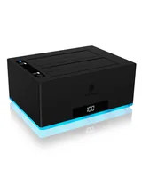 ICY BOX Docking- und Klonstation IB-127CL-U3 - Card Reader: Kein - Datenanschluss Seite A: USB 3.0 - Stromversorgung: Externes Netzteil - Detailfarbe: Schwarz - Speicherschnittstelle: SATA III (6Gb/s) - Festplatten Formfaktor: 3.5 - 2.5