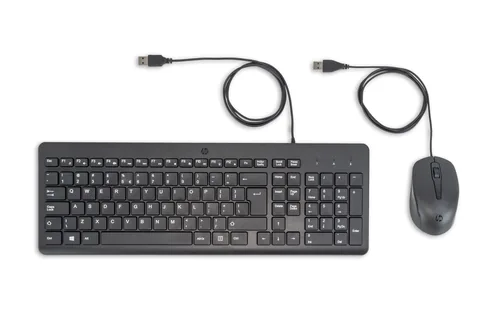 HP 150 Wired Mouse and Keyboard Tastatur Maus enthalten Heimbüro USB QWERTY Englisch Schwarz