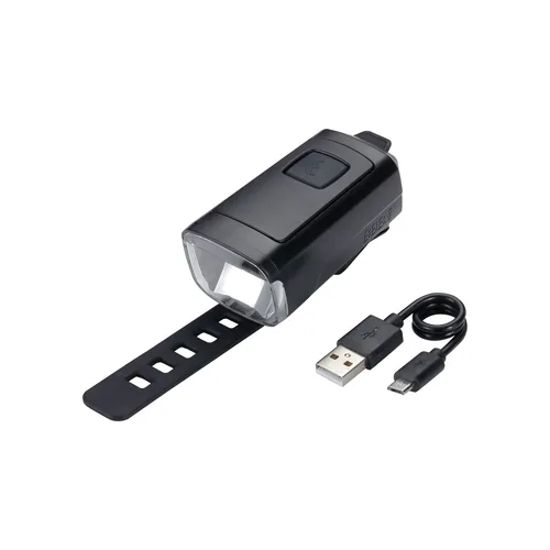 BBB Velolampe Frontlicht Stud50 Strap 200, 4 Modi - Betriebsart: Akkubetrieb - Lichtfarbe: Weiss - Montageart: Schraubklemme - Leuchten Kategorie: Vorderlicht - Leuchtmittel: LED - Lichtstärke: 200 lm
