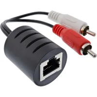 InLine Audio über RJ45 passiv - 2x Cinch Stecker / RJ45 Buchse - max. 50m