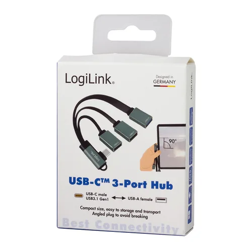 Logilink USB-HUB 3-Port,2xUSB2.0AF 1xUSB3.0AF,gewink.Steck