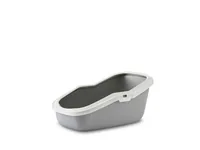 SAVIC ASEO Grey with White Rim - Open Cat Litter Tray - 56x39x27.5 cm - 1 pc.