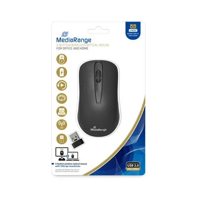 MediaRange Maus Wireless 3 Tasten schwarz