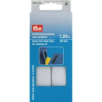 Prym Klettbandverschluss 1.2 m zum Annähen, Weiss - Breite: 20 mm - Länge: 1.2 m - Produkttyp: Verschluss - Ausstattung Kabelmanagement: Zuschneidbar - Verpackungseinheit: 1 Stück - Material: Polyamid (PA)