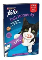 Felix Katzen-Snack Deli Moments Ente 4 x 10g - Snackart: Flüssig - Tierbedürfnis: Kein besonderes Bedürfnis - Geschmacksrichtung: Fleischerzeugnis - Zertifikate: Keine Zertifizierung - Fleischsorte: Ente - Futtereigenschaft: Ohne künstliche Zusätze