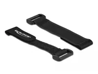 DeLOCK Hook-and-loop cable tie with loop L 150 x W 20 mm black 5 pieces