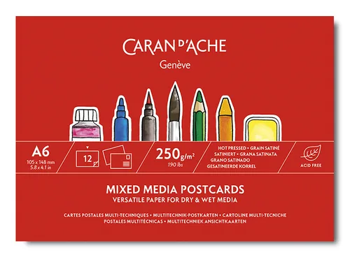 CARAN D'ACHE Postkartenblock A6 454.112 12 Blatt 250g/m2