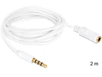 Delock Audio-Kabel 3.5 mm Klinke - 3.5 mm Klinke 2 m - Kabeltyp: Verlängerungskabel - Audioanschluss Seite A: 3.5 mm Klinke - Audiokanäle: Stereo - Audioanschluss Seite B: 3.5 mm Klinke - Detailfarbe: Weiss - Länge: 2 m