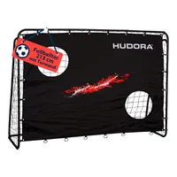 Hudora Fussballtor Trainer mit Torwand 213 x 153 x 76 cm - Detailfarbe: Schwarz - Breite: 213 cm - Zusammenklappbar: Nein