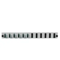 EFB Bestckte 12 Port Frontblende mit 6 x SC Duplex Kupplung OM3 vertikal, grau