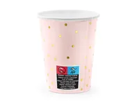 Partydeco Einwegbecher Punkte 260 ml, 6 Stück, Hellrosa - Produkttyp: Einwegbecher - Materialtyp: Papier - Material: Pappe - Detailfarbe: Hellrosa - Verpackungseinheit: 6 Stück