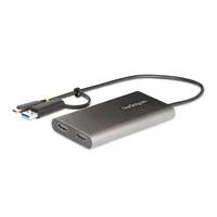 StarTech USB-C to Dual-HDMI Adapter, USB-C or A to 2x HDMI, 4K 60Hz, 100W PD Pass-Through, 1ft (30cm)