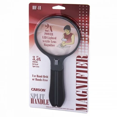 Carson HF-11 split handle Lupe Freihandlupe mit Beleuchtung